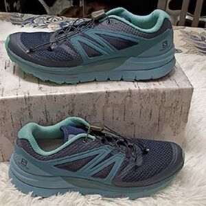 Salomon Ortholite Contagrip Women's 8.5 Blue and Teal Athletic Hiking Shoes